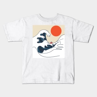 The Great Wave of Cats Kids T-Shirt